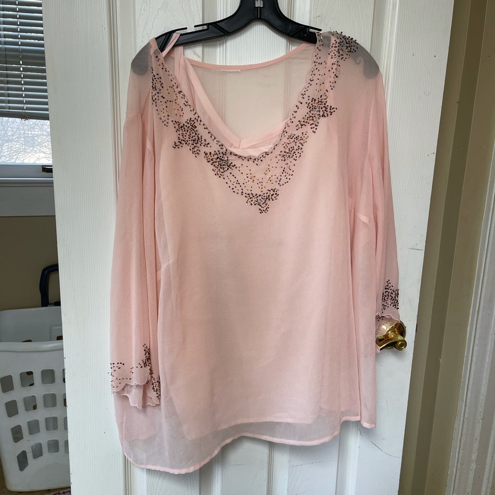 Sheer Embellished Blouse